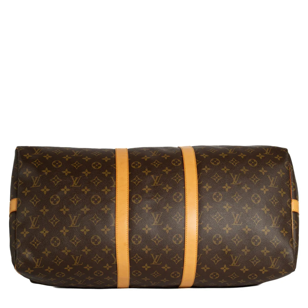 Sac Keepall 55 Vintage en toile monogram marron