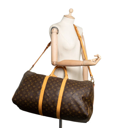 Sac Keepall 55 Vintage en toile monogram marron