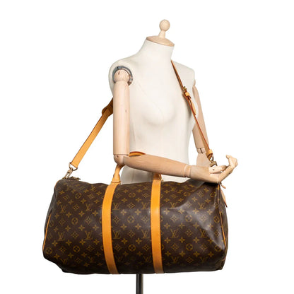 Sac Keepall 50 Vintage en toile monogram marron