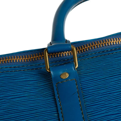 Sac Keepall 45 Vintage en cuir épi bleu