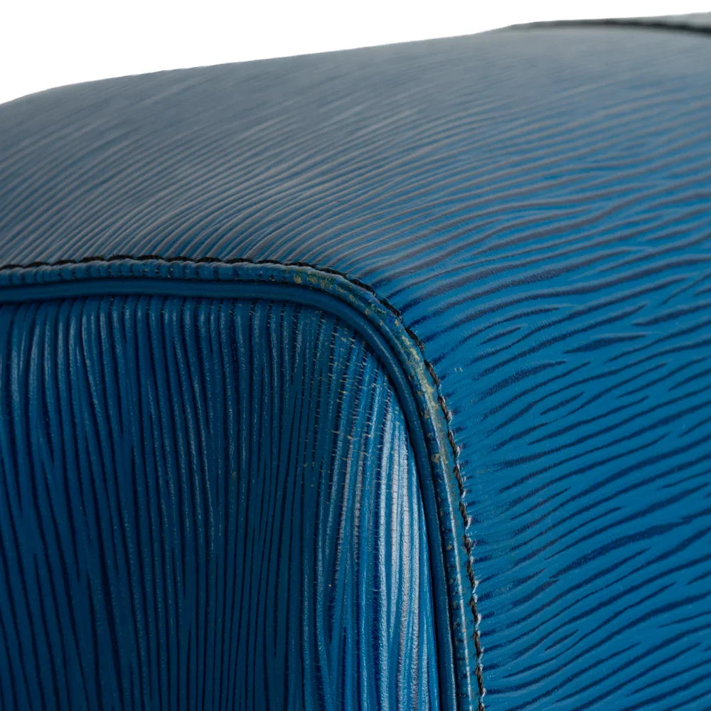 Sac Keepall 45 Vintage en cuir épi bleu