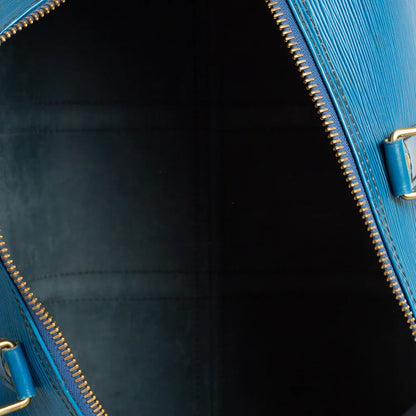 Sac Keepall 45 Vintage en cuir épi bleu