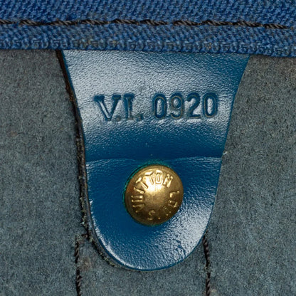 Sac Keepall 45 Vintage en cuir épi bleu