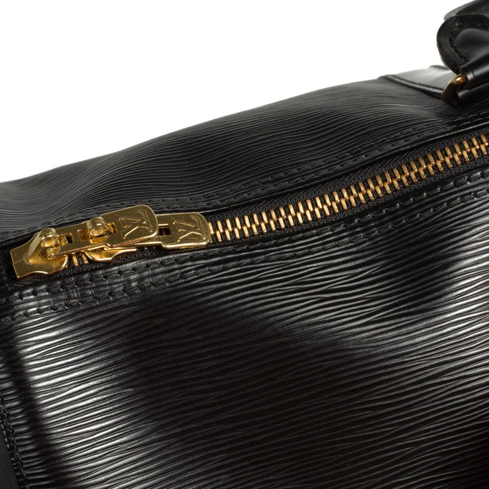 Sac Keepall 45 Vintage en cuir épi noir