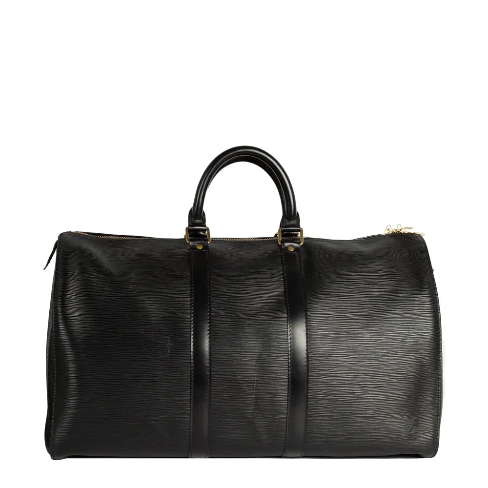 Sac Keepall 45 Vintage en cuir épi noir