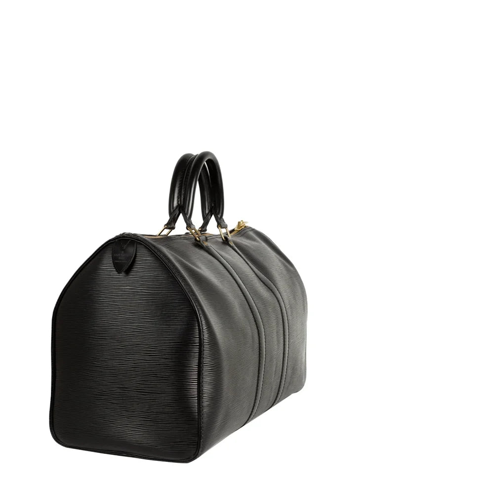 Sac Keepall 45 Vintage en cuir épi noir