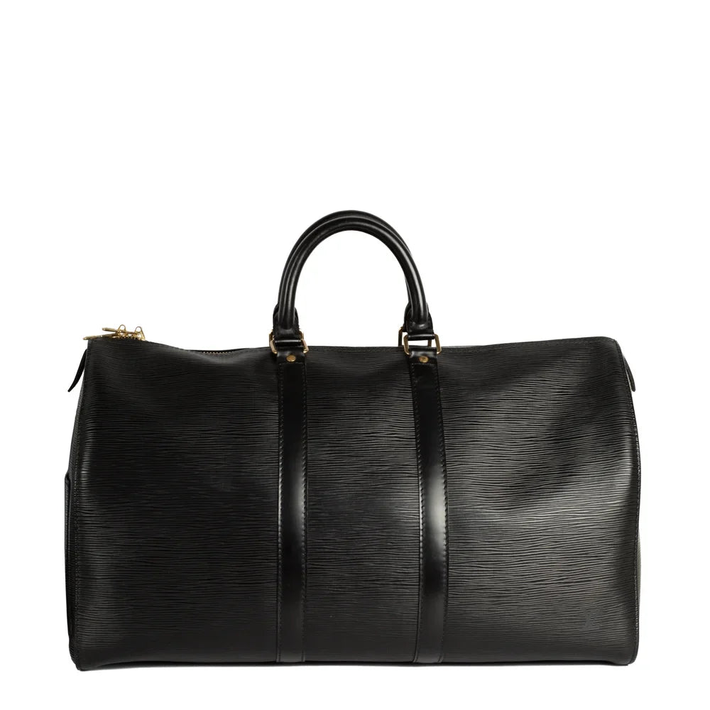 Sac Keepall 45 Vintage en cuir épi noir