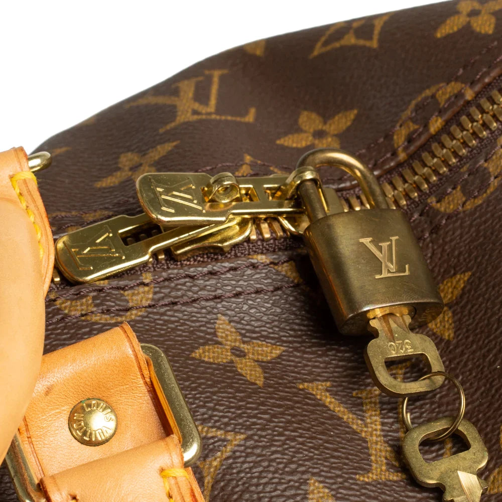 Sac Keepall 50 Vintage en toile monogram marron