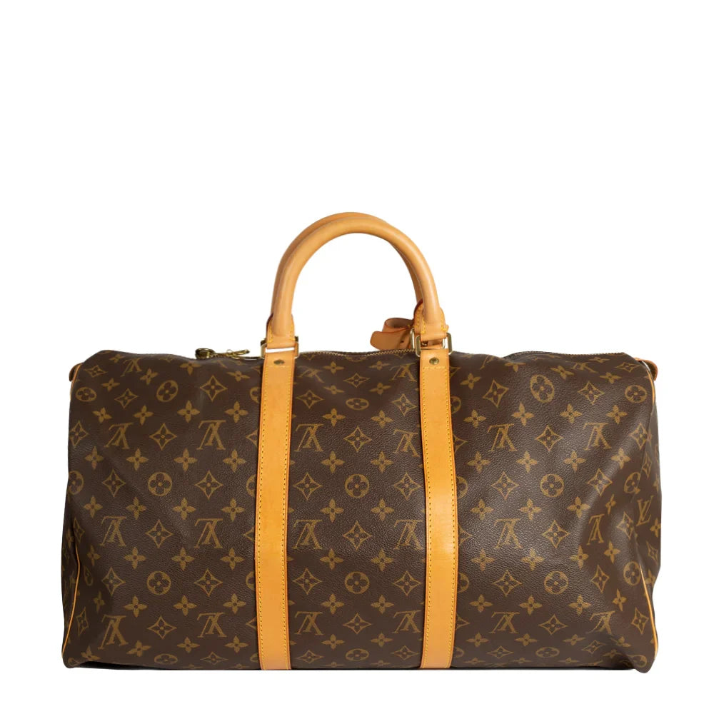 Sac Keepall 50 Vintage en toile monogram marron