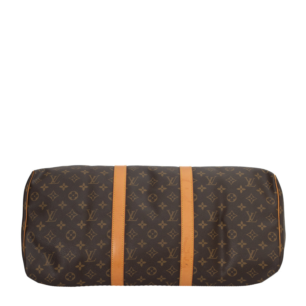 Sac Keepall 50 Vintage en toile monogramme marron