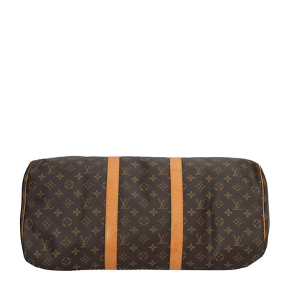 Sac Keepall 50 Vintage en toile monogramme marron