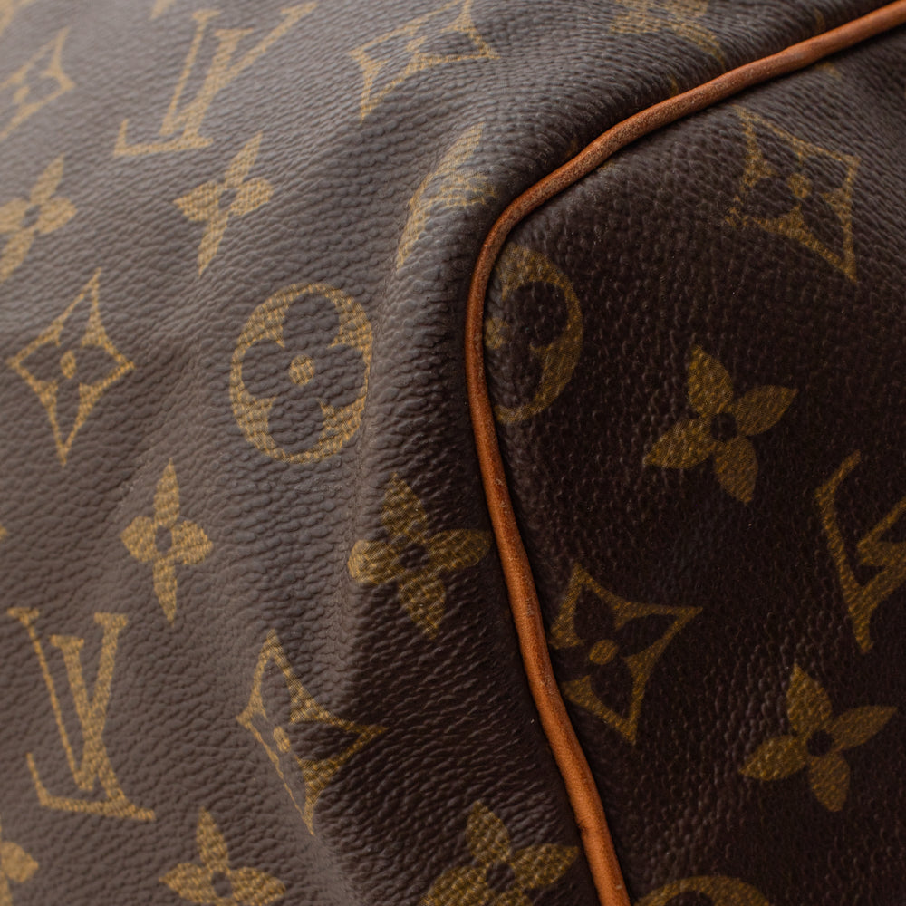 Sac Keepall 50 Vintage en toile monogramme marron