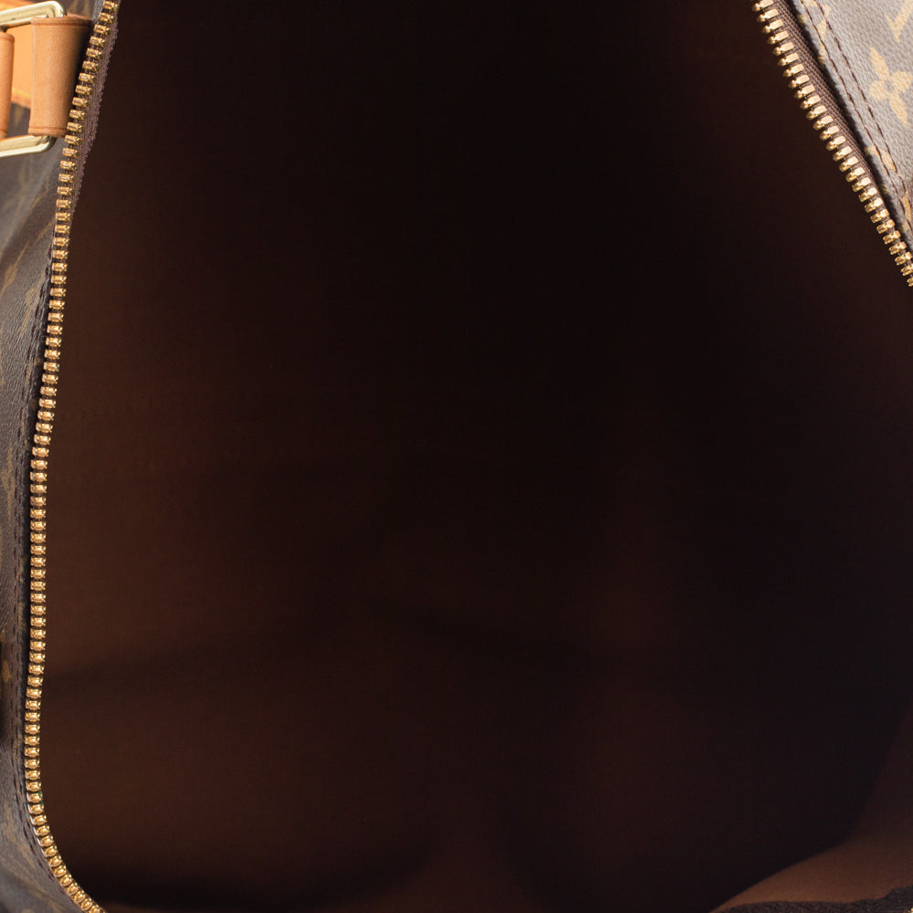 Sac Keepall 50 Vintage en toile monogramme marron