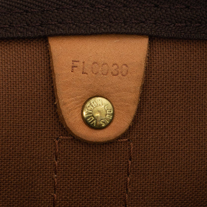 Sac Keepall 50 Vintage en toile monogramme marron
