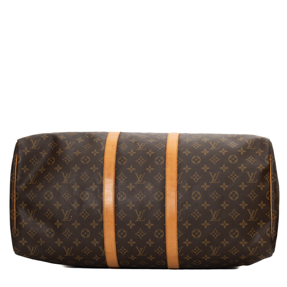 Sac Keepall 55 Vintage en toile monogramme marron