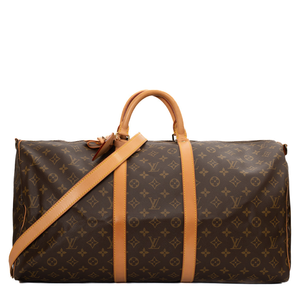 Sac Keepall 55 Vintage en toile monogramme marron