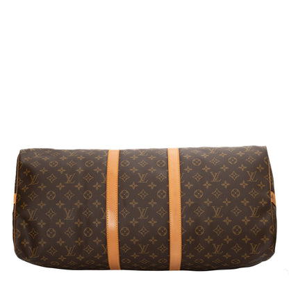 Sac Keepall 55 Vintage en toile monogramme marron