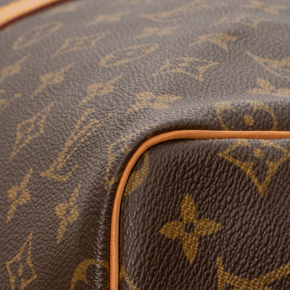 Sac Keepall 55 Vintage en toile monogramme marron