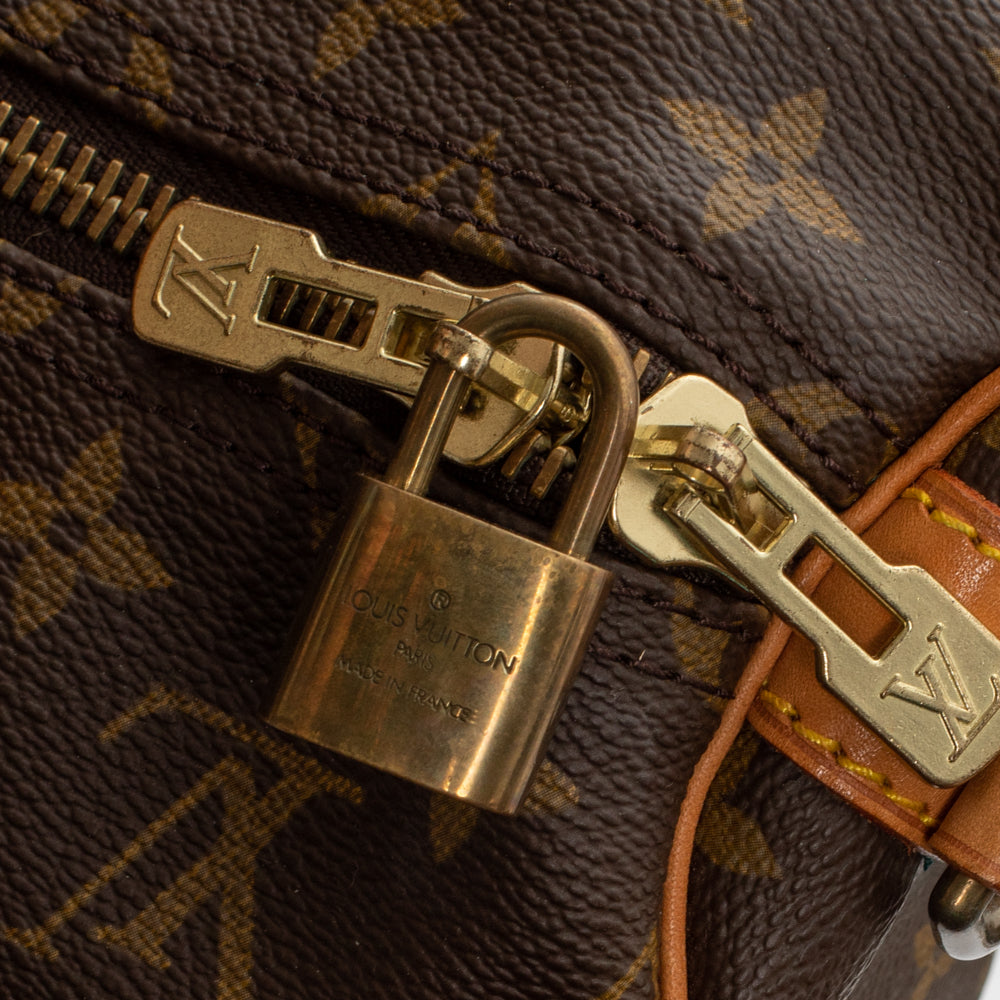 Sac Keepall 55 Vintage en toile monogramme marron