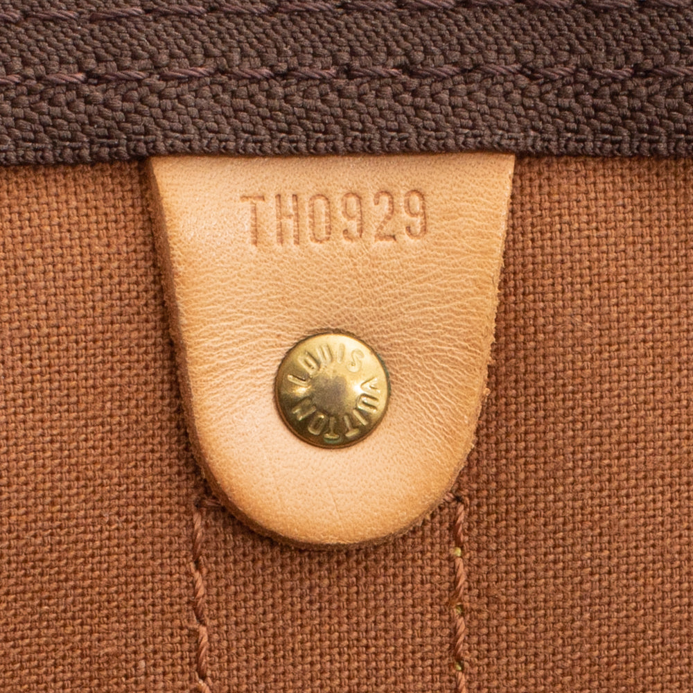 Sac Keepall 60 Vintage en toile monogramme marron