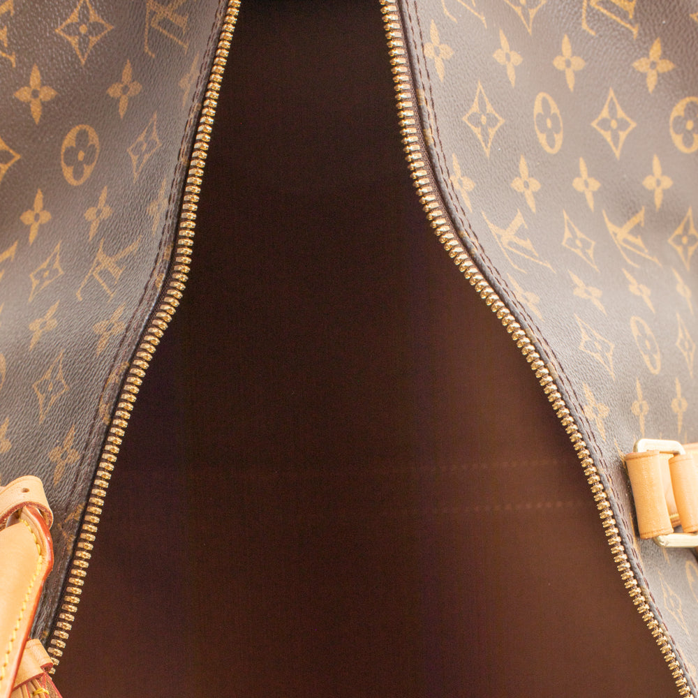 Sac Keepall 60 Vintage en toile monogramme marron