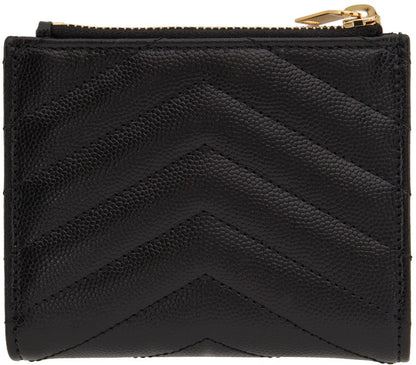 Saint Laurent Monogram Zipped Leather Wallet