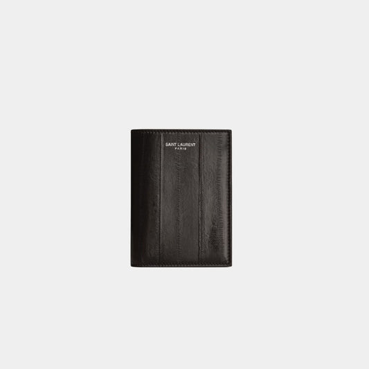 Saint Laurent Paris Credit Card Wallet Burnt Brown Eel