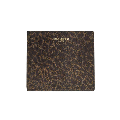 SAINT LAURENT Paris East/West Wallet in Leopard-print Leather
