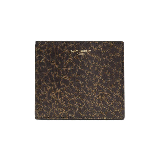 SAINT LAURENT Paris East/West Wallet in Leopard-print Leather