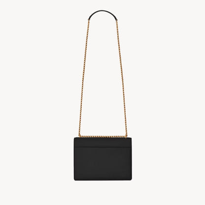 SAINT LAURENT Sunset medium chain bag in smooth leather - Gold