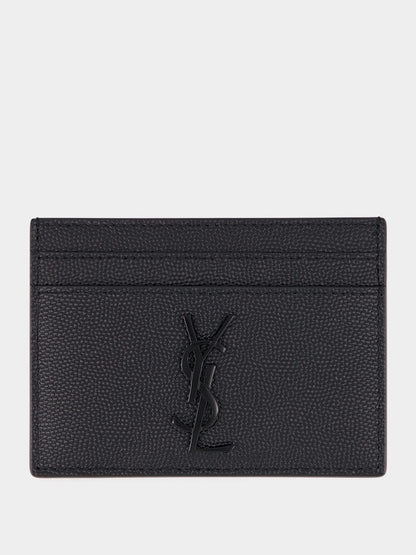 Logo Plaque Leather Card Holder