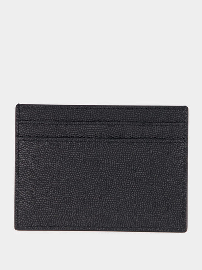 Logo Plaque Leather Card Holder
