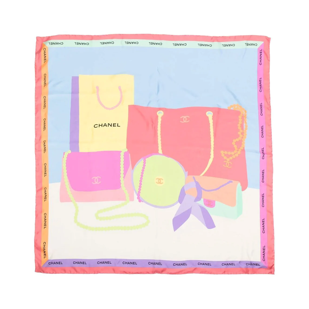 Silk Scarf with Classic Bag Print