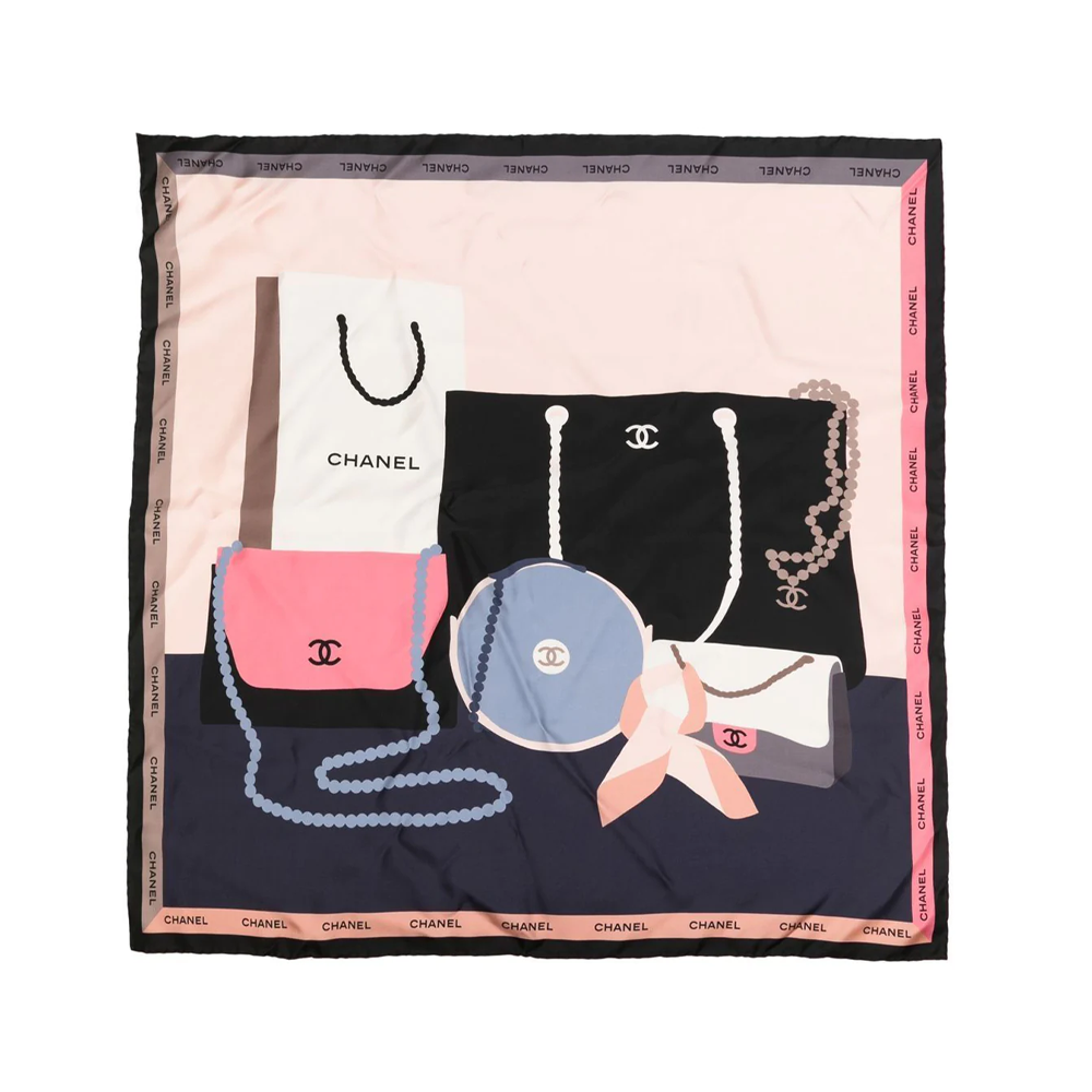 Nude Classic Bag Print Silk Scarf