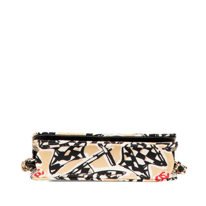 Chanel Matelasse Coco Mark Checker Flag Motif Canvas Leather Mini Shoulder Bag