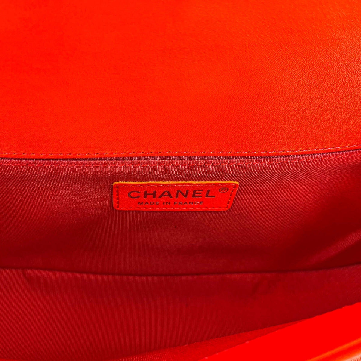Chanel Boy Chevron Red Ruthenium