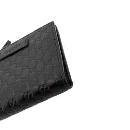 Envelope Guccissima Leather Black Wallet