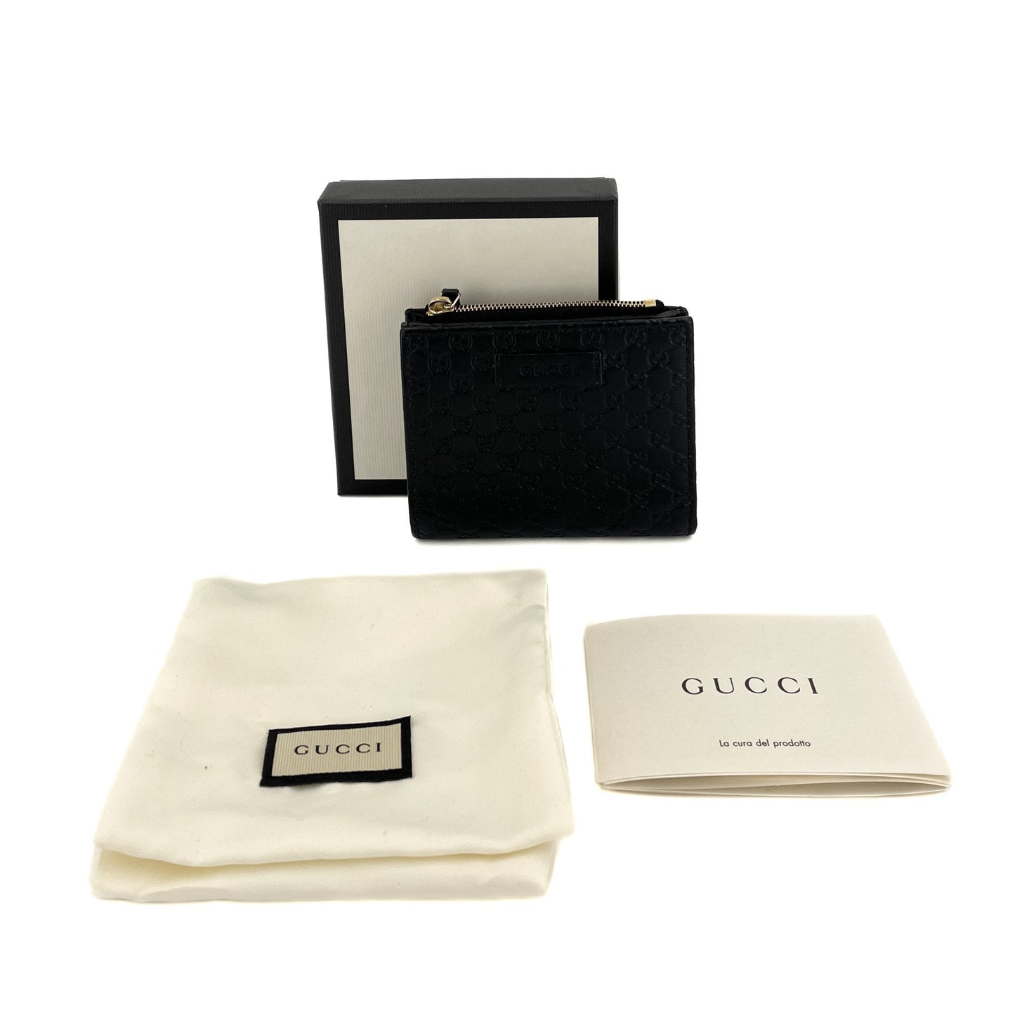 Envelope Guccissima Leather Black Wallet