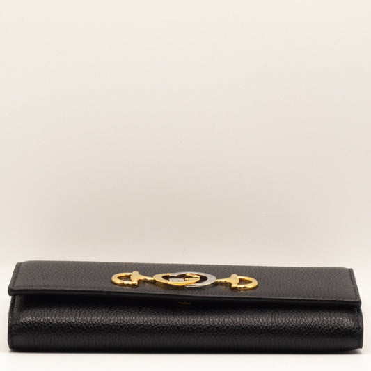 Gucci Zumi Posillipo Black Leather woman wallet 573612