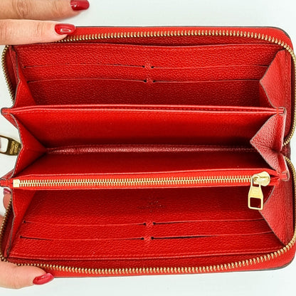 Louis Vuitton Zippy Wallet Monogram Empreinte in Red