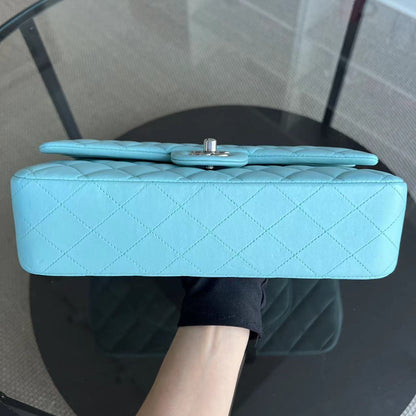 *Series 27* Double Flap Quilted Lambskin Tiffany Blue Silver Hardware Series 27