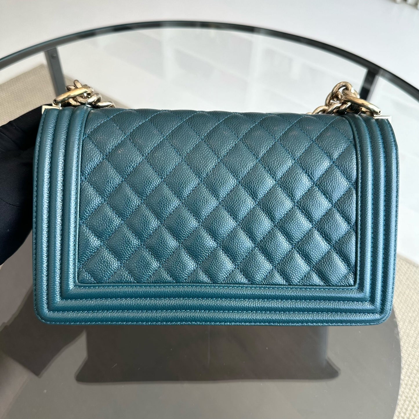 *Series 30* Caviar Boy Old Medium 25CM Leboy Quilted Blue GHW No 30