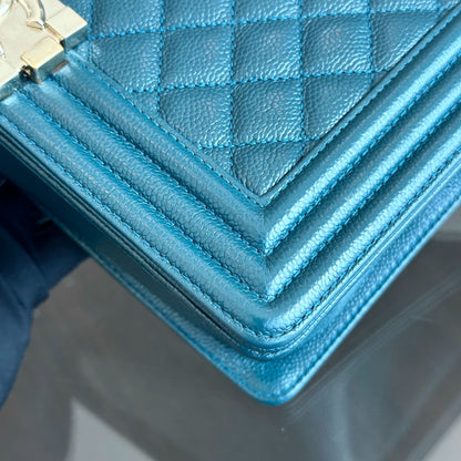 *Series 30* Caviar Boy Old Medium 25CM Leboy Quilted Blue GHW No 30