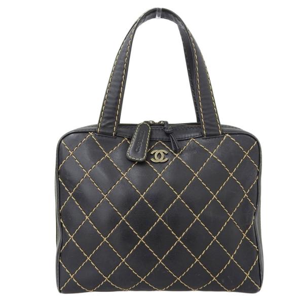 Chanel CC Wild Stitch Handbag Leather Handbag A14693  in Fair condition