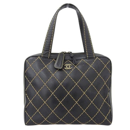 Chanel CC Wild Stitch Handbag Leather Handbag A14693  in Fair condition