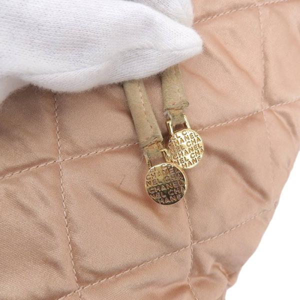Chanel Quilted Satin Drawstring Backpack Canvas Backpack in Good condition