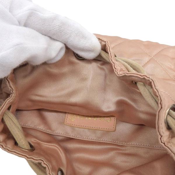 Chanel Quilted Satin Drawstring Backpack Canvas Backpack in Good condition