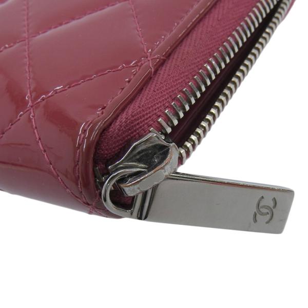 Chanel CC Patent Zip Around Long Wallet Leather Long Wallet A50106 in Good condition