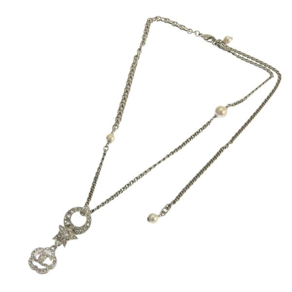 Chanel CC Rhinestone Star Pendant Necklace Metal Necklace in Excellent condition