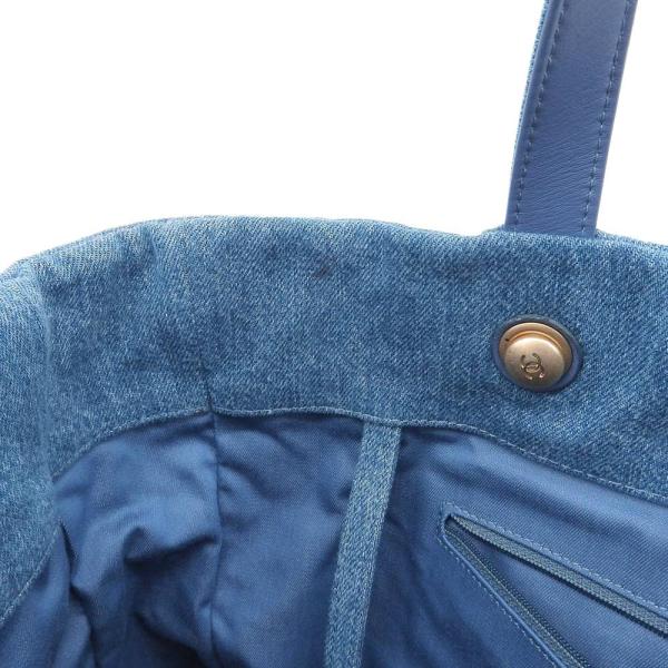 Chanel CC Quilted Denim Mood Maxi Shopping Bag Denim Tote Bag AS3128 in Good condition